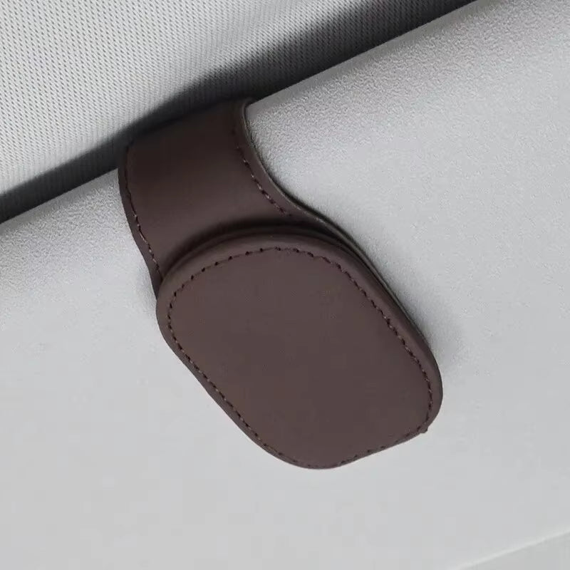 Universal Car Auto Sun Visor Eyeglass Hanger Clip Leather Glasses Holder Magnetic Multi-Function Automobile Accessories Storage