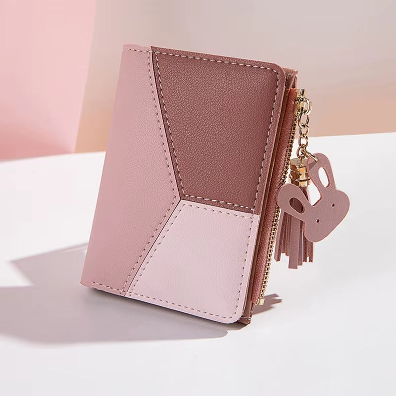 Women'S Wallet PU Leather Women'S Wallet Made of Leather Women Purses Card Holder Foldable Portable Lady Coin Purses