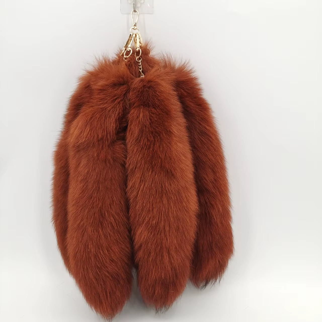 Natural Fox Fur Tail Keychain Furry 2024 Y2K Beautiful Accesory Length 40Cm Car Keychain for Women Fluffy Key Chain