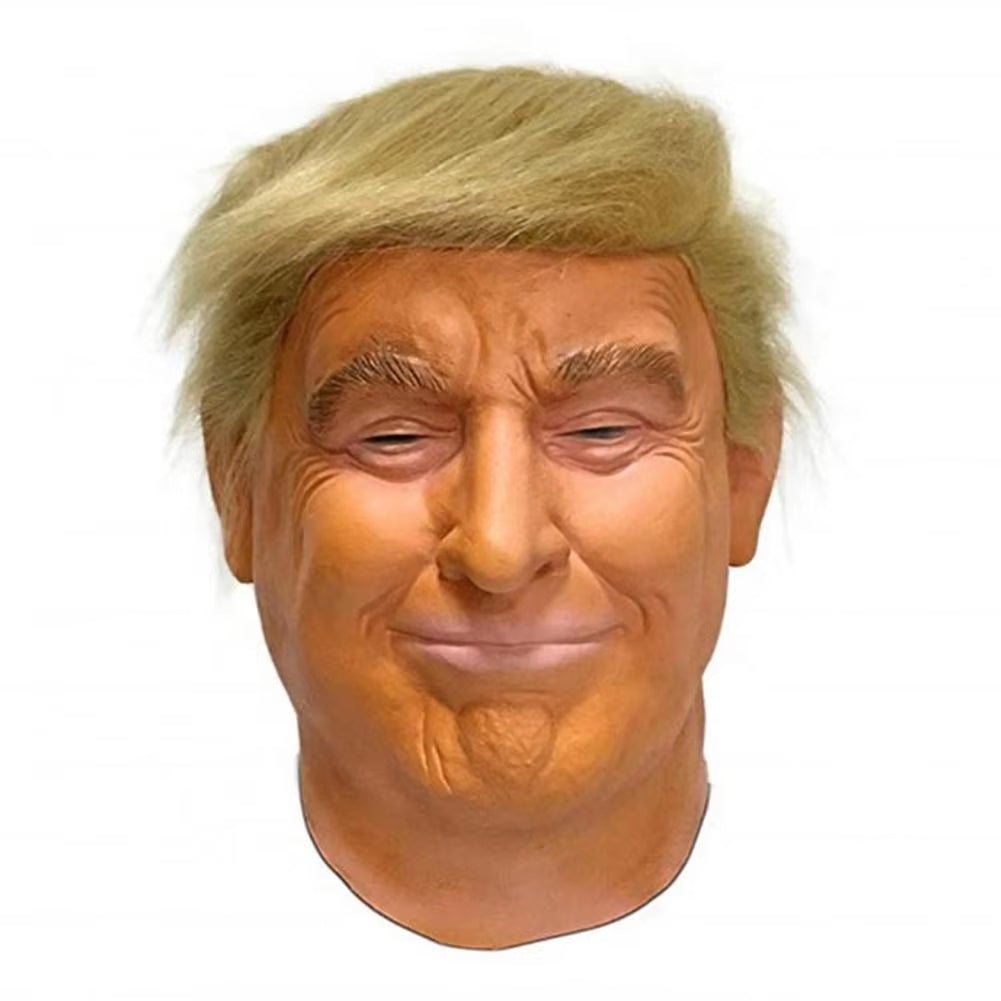 Trump Latex Full Head Face American Former President Mask Halloween Cosplay Head Cover Donald Trump Presidential Cosplay