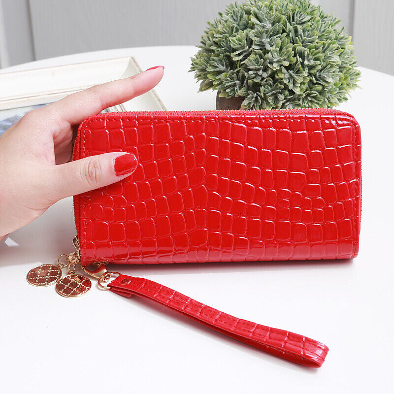 Womens Long Wallet Leather Clutch Card Holder Phone Wristlet Purse Handbag Gifts