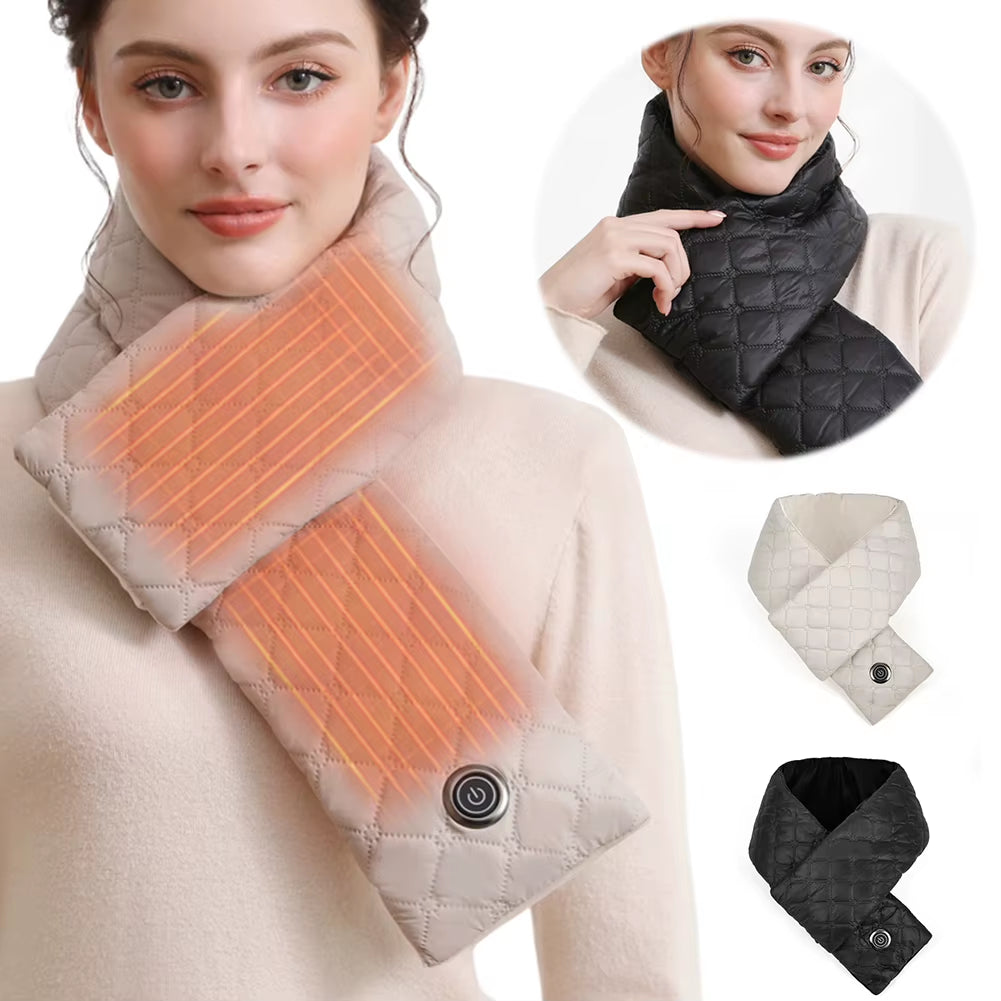 Heating Scarf 3 Heating Levels Winter Electric Heated Scarf Neck Wrap Warmer for Women Men Christmas Gift