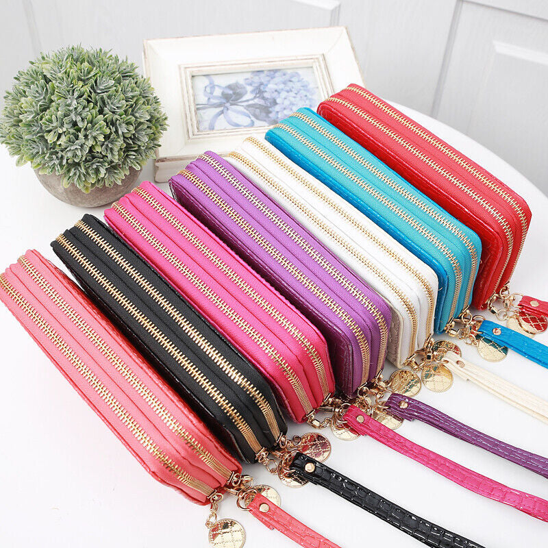 Womens Long Wallet Leather Clutch Card Holder Phone Wristlet Purse Handbag Gifts