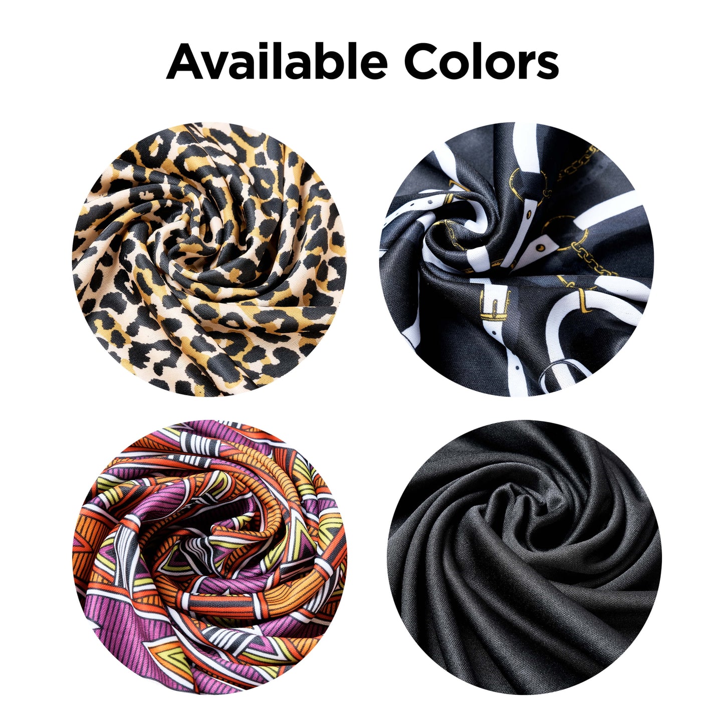 Satin Hair Wrap Scarf 60" Extra Long, Black