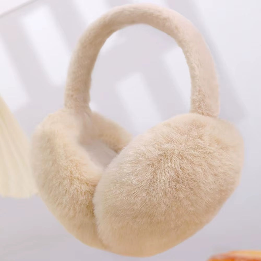 1PC Solid Color Soft Plush Ear Warmer Winter Warm Earmuffs Fashion Ear Cover Outdoor Cold Protection Ear-Muffs Folding Earflap